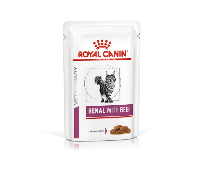 vhn vital support renal cat wet beef cig pouch 85gr packshot image