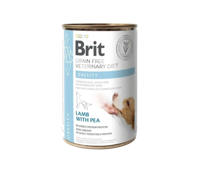 brit gf veterinary diets dog can obesity 400g az 3d kuva