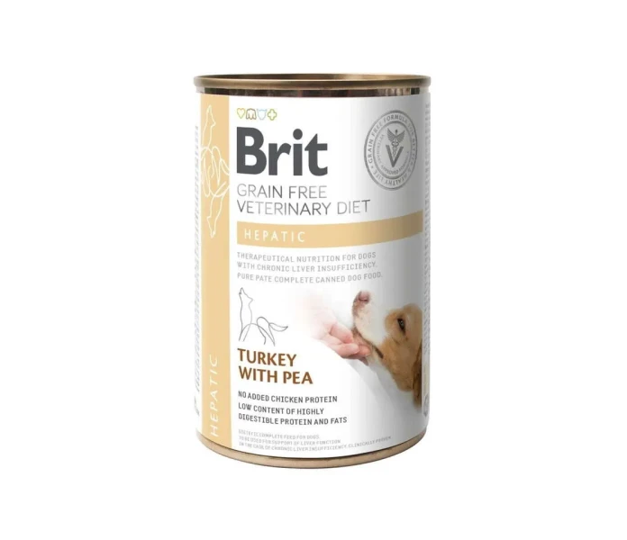 brit gf veterinary diets dog can hepatic 400g az ba kuva