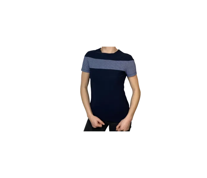 cavalleria toscana jersey with gingham check stripe t shirt 1 image