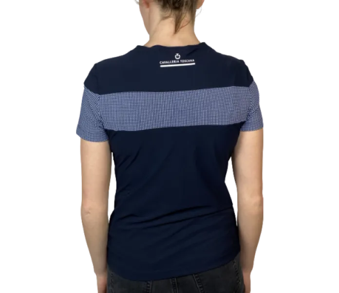 cavalleria toscana jersey with gingham check stripe t shirt image